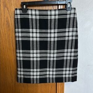Talbots Black and White Mini Pencil Skirt for Work